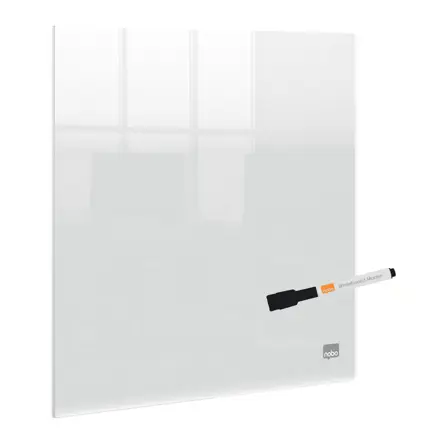 Mini tableau blanc de bureau ou mural Nobo en acrylique transparent 300x300mm