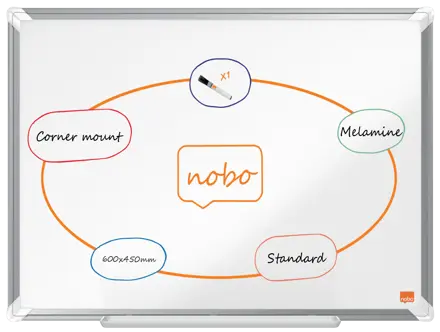 Nobo Premium Plus Whiteboard Melamin 45 x 60 cm