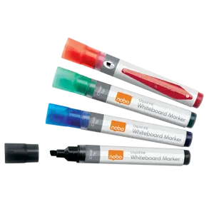 Nobo Liquid Ink Whiteboard Pens Chisel Tip 10 Pack