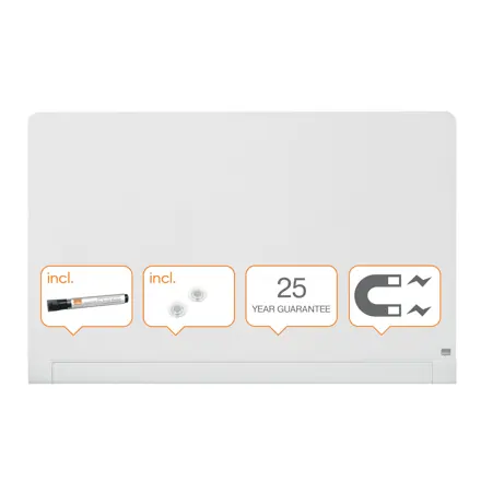 Nobo Widescreen 57" Glasbord met afgeronde hoeken briljant wit