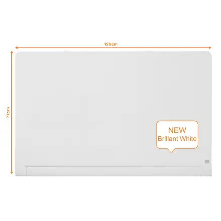 Nobo Widescreen 57" Glasbord met afgeronde hoeken briljant wit