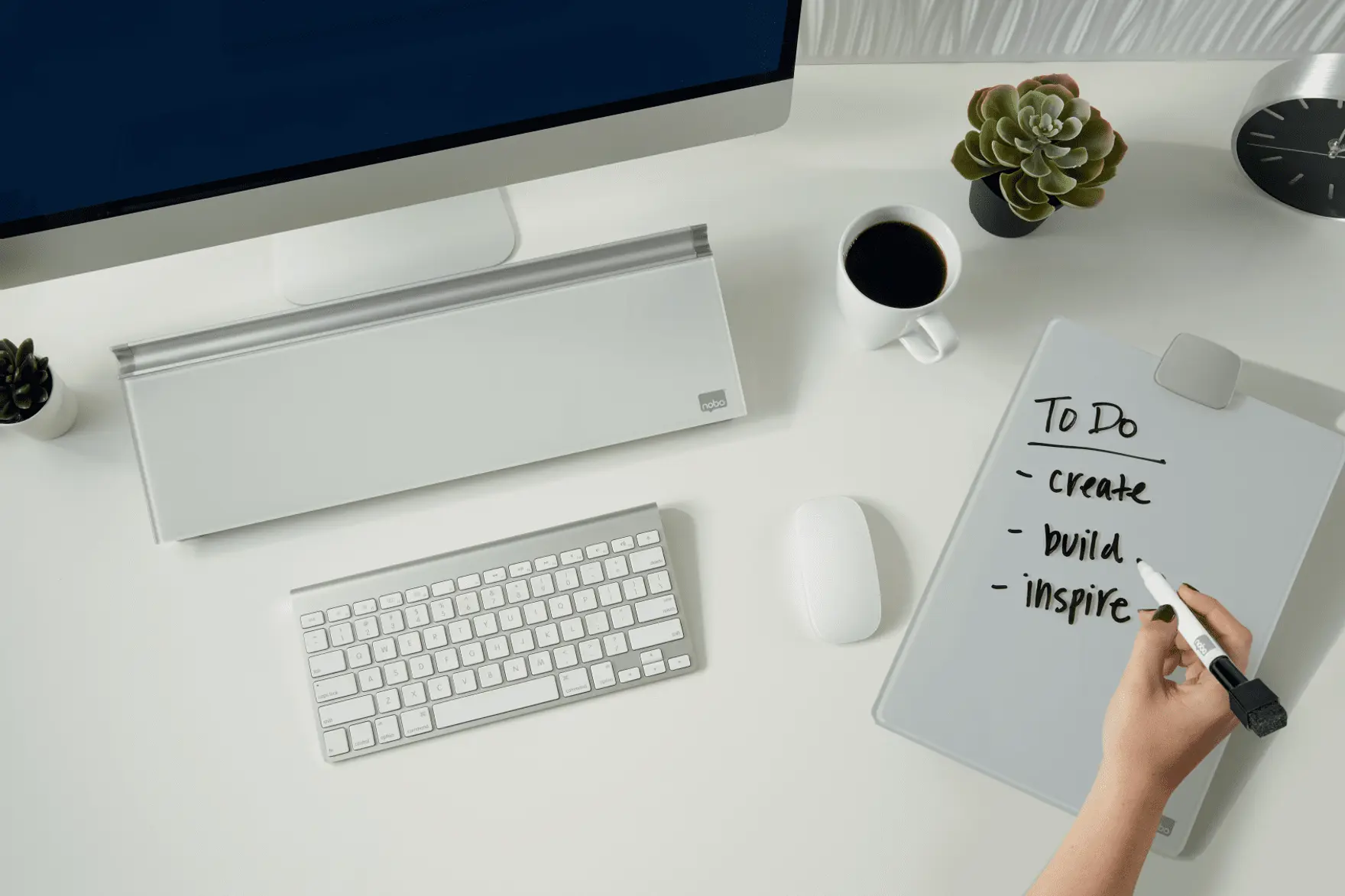 Nobo Glas DesktopNotizboard mit trocken abwischbarer Glasoberfläche A4