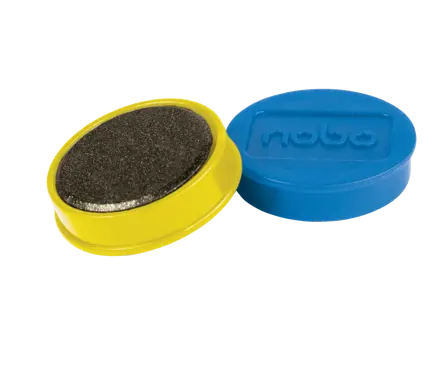Aimants Nobo pour tableaux blancs magnétiques, pack de 10 aimants colorés 32 mm