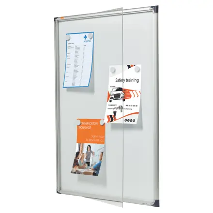Nobo Schaukasten Extraflach für den Innenbereich 9 × A4, magnetisch, Klapptür