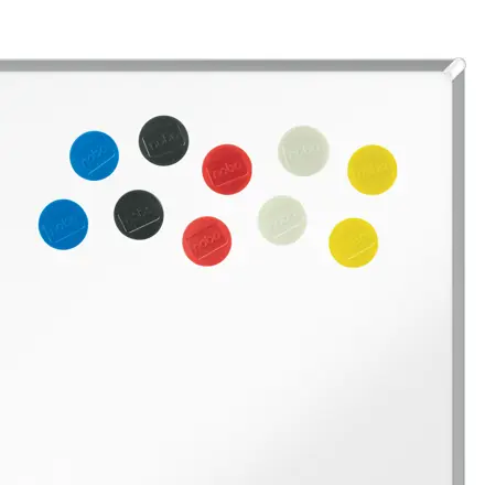 Aimants Nobo pour tableaux blancs magnétiques, pack de 10 aimants colorés 32 mm