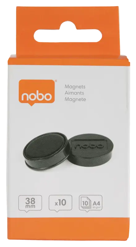 Nobo whiteboard magneter, pakke/10 stk. 38 mm farvede magneter