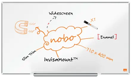 Nobo Impression Pro Widescreen 32" emaljeret magnetisk whiteboard 71x40cm