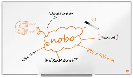 Nobo Impression Pro Widescreen 40" emaljeret magnetisk whiteboard 89x50cm