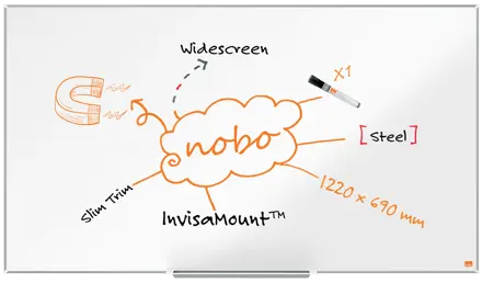 Nobo Impression Pro Widescreen 55" stål magnetisk whiteboard 122x69cm