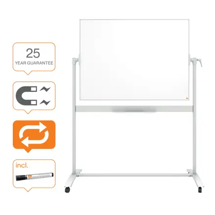 Nobo Whiteboard Mobil Emaille 120 x 90 cm