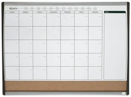 Nobo Magnetic Monthly Organiser Combi Board