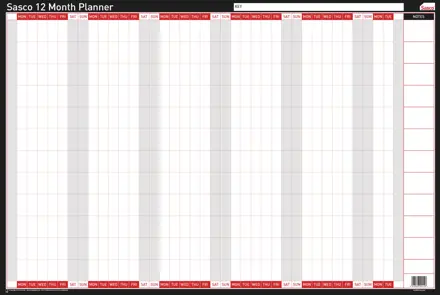 Sasco 12 Month Undated Planner Mounted