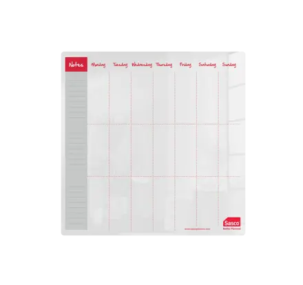 Sasco Semi Opaque Acrylic Mini Whiteboard Weekly Planner Desktop 300x300mm