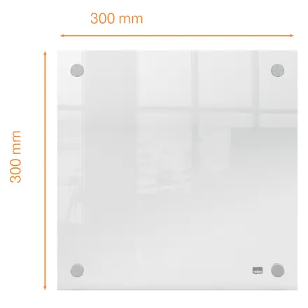 Nobo transparent akryl mini whiteboard vægmonteret 300x300mm