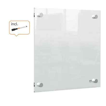 Nobo transparent akryl mini whiteboard vægmonteret 300x300mm