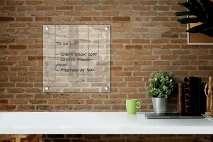 Nobo transparent akryl mini whiteboard vægmonteret 450x450mm