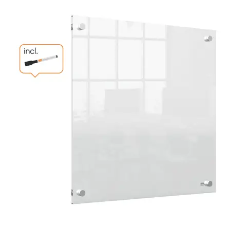 Nobo transparent akryl mini whiteboard vægmonteret 450x450mm