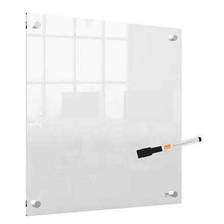 Nobo transparent akryl mini whiteboard vægmonteret 450x450mm