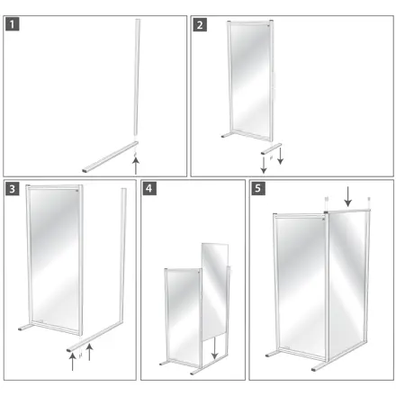 Cloison de distanciation en acrylique Nobo Premium Plus Extension 1200x1800mm