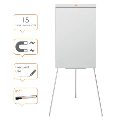 Chevalet de conférence en acier laqué magnétique avec trépied Nobo Impression Pro
