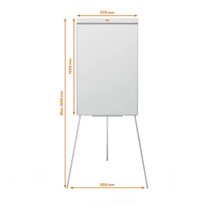 Chevalet de conférence en acier laqué magnétique avec trépied Nobo Impression Pro