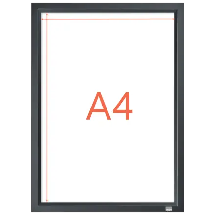 Porte affiche clipasble Nobo Impression Pro A4 avec cadre noir