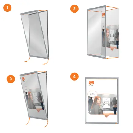 Porte affiche clipasble Nobo Impression Pro A3 avec cadre anodisé