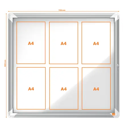 Vitrine d'affichage d'extérieur magnétique Nobo Premium Plus 6xA4