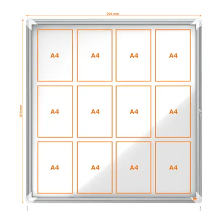 Vitrine d'affichage d'extérieur magnétique Nobo Premium Plus 12xA4