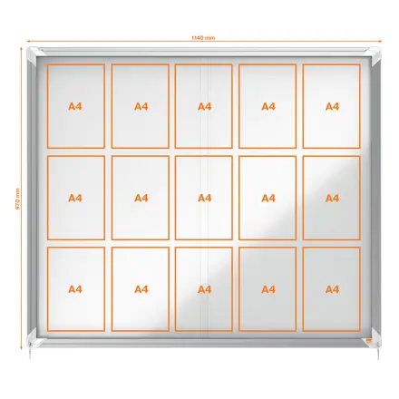 Vitrine d'affichage magnétique Nobo Premium Plus 15xA4