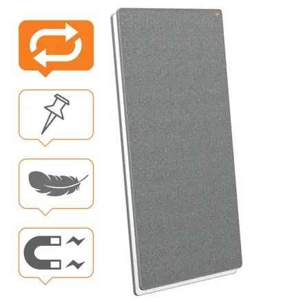 Nobo Move & Meet System Abnehmbare & tragbare Whiteboard- / Notiztafel 90 x 180 cm - grauer Rahmen