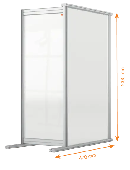 Séparateur de bureau modulaire en acrylique Nobo premium Plus Extension 400x1000mm