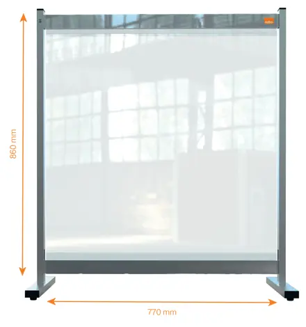 Nobo Premium Plus klar PVC beskyttende skrivebordsafskærmning B770xH860mm