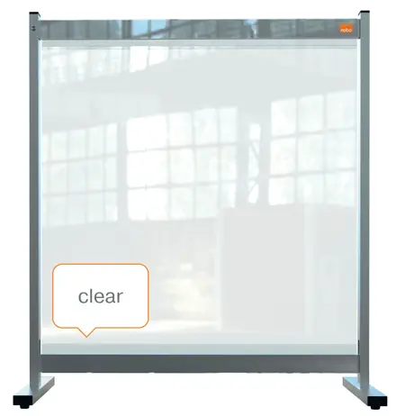 Nobo Premium Plus klar PVC beskyttende skrivebordsafskærmning B770xH860mm