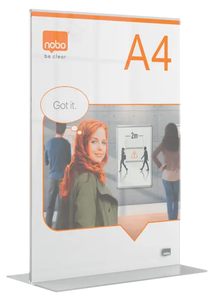 Nobo Premium Plus A4 Clear Acrylic Freestanding Poster Frame