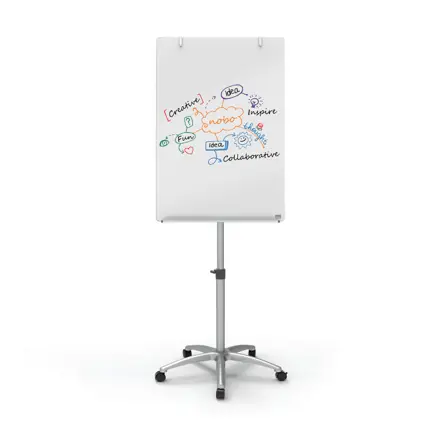 Flipchart Easel Nobo Glass Mobile Brilliant White