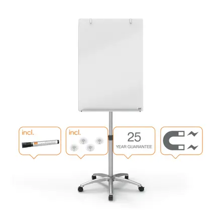 Flipchart Easel Nobo Glass Mobile Brilliant White