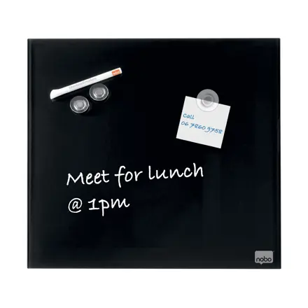 Tableau blanc mémo en verre Nobo, 300 x 300 mm (Conditionnement retail)