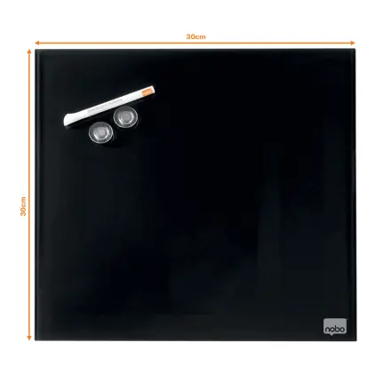 Tableau blanc mémo en verre Nobo, 300 x 300 mm (Conditionnement retail)