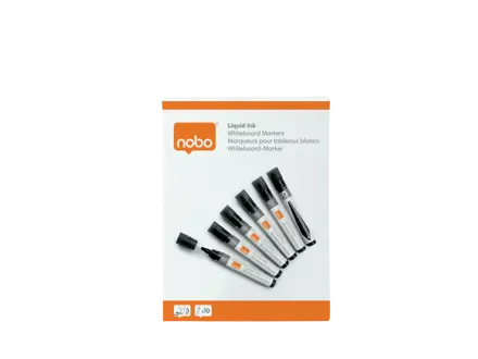 Nobo Liquid Ink Whiteboard Pens Bullet Tip 10 Pack