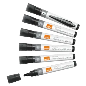 Nobo Liquid Ink Whiteboard Pens Bullet Tip 10 Pack