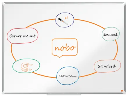 Tableau blanc émaillé Nobo Premium Plus 1200x900 mm