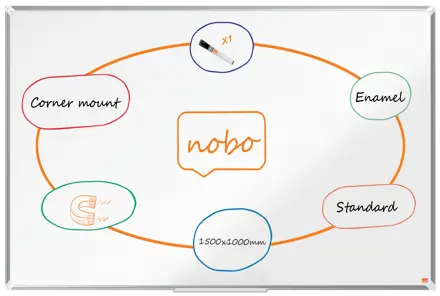 Nobo Premium Plus emaljeret magnetisk whiteboard 150x100cm