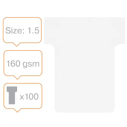 Nobo T-Card Planning Cards - Size 1.5