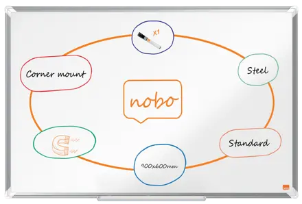 Nobo Premium Plus stål magnetisk whiteboard 90x60cm