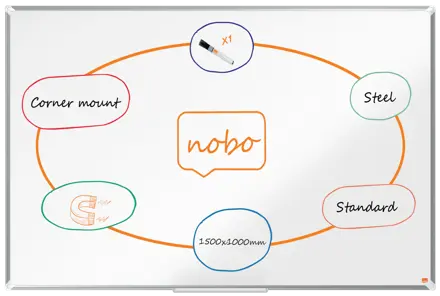 Tableau blanc en acier laqué Nobo Premium Plus 1500x1000 mm