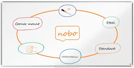 Tableau blanc en acier laqué Nobo Premium Plus 1800x900 mm