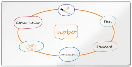 Nobo Premium Plus stål magnetisk whiteboard 240x120cm