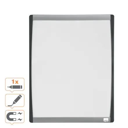 Tableau Nobo effaçable à sec à cadre incurvé