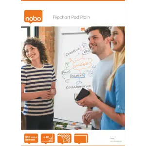 Nobo Flipchart Pad Plain 580x810mm 40 Sheets